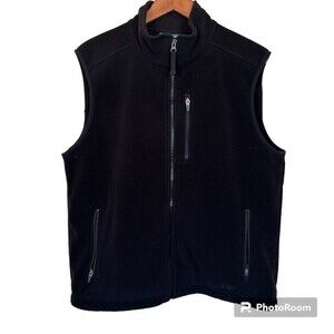 L.L. Bean Black Fleece Vest Size Large